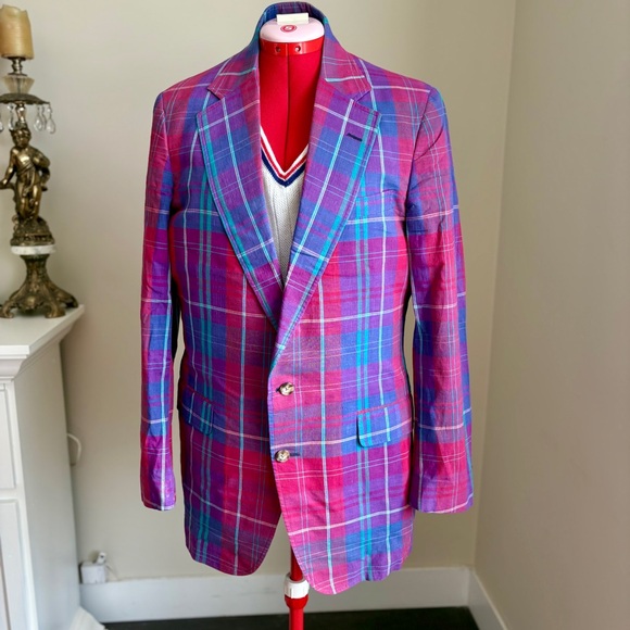 Corbin Other - Vibrant Pink & Purple Plaid Men's Blazer